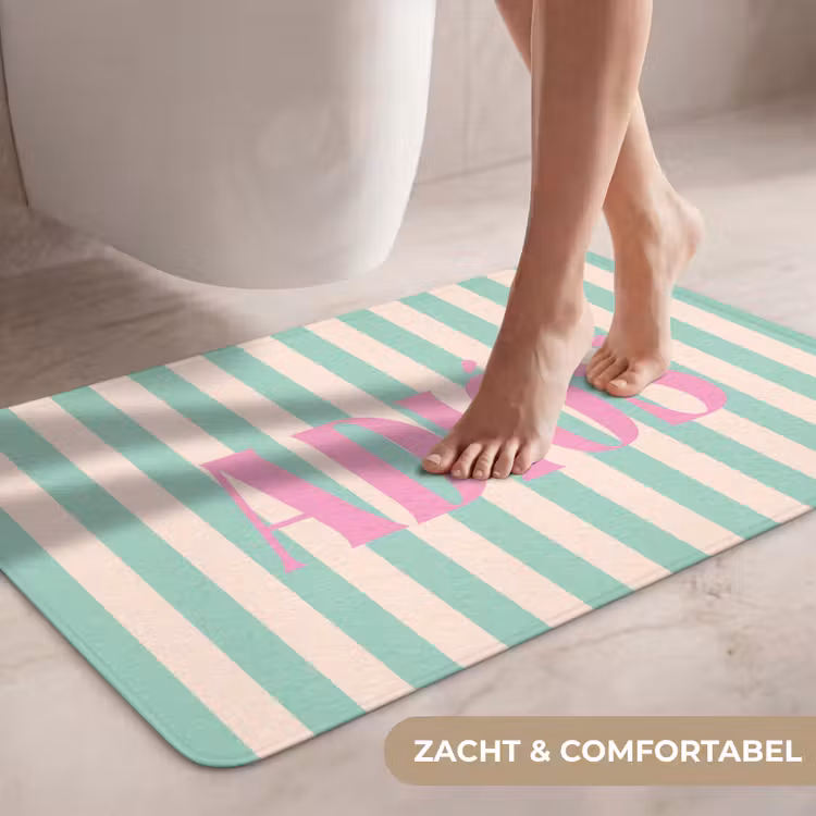 Wc Mat - Groen - Strepen - Roze - Adiós — 7