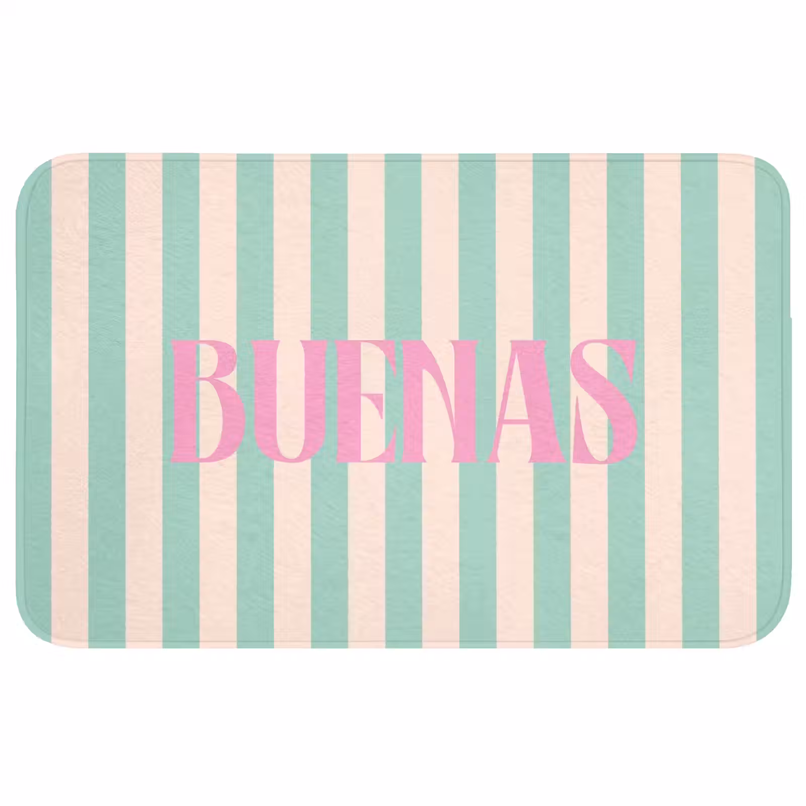 Wc Mat - Roze - Groen - Strepen - Buenas — 1