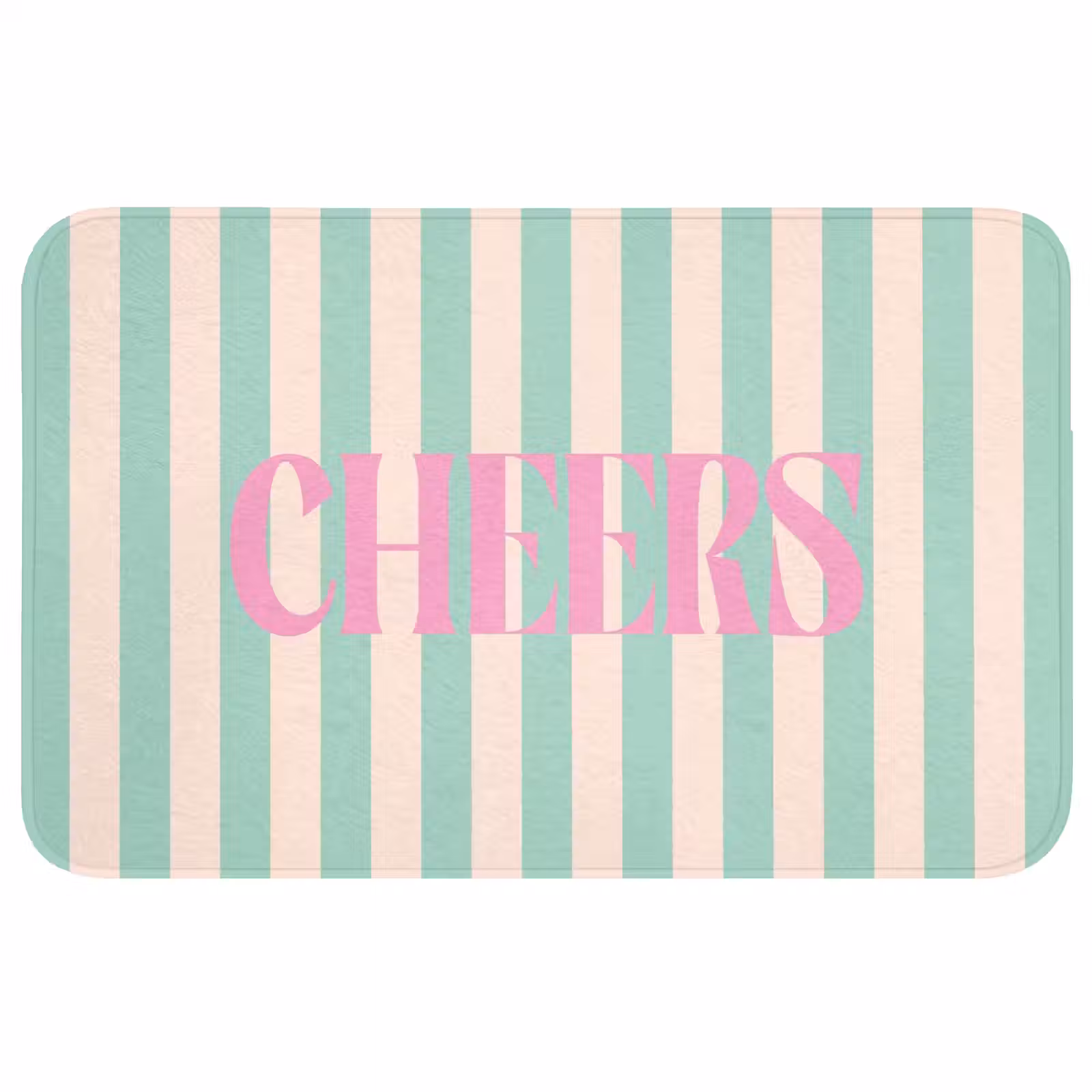 Wc Mat - Roze - Groen - Strepen - Cheers — 1