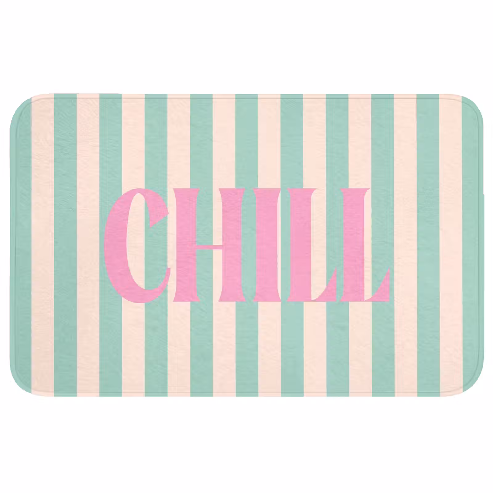 Wc Mat - Roze - Groen - Strepen - Chill — 1