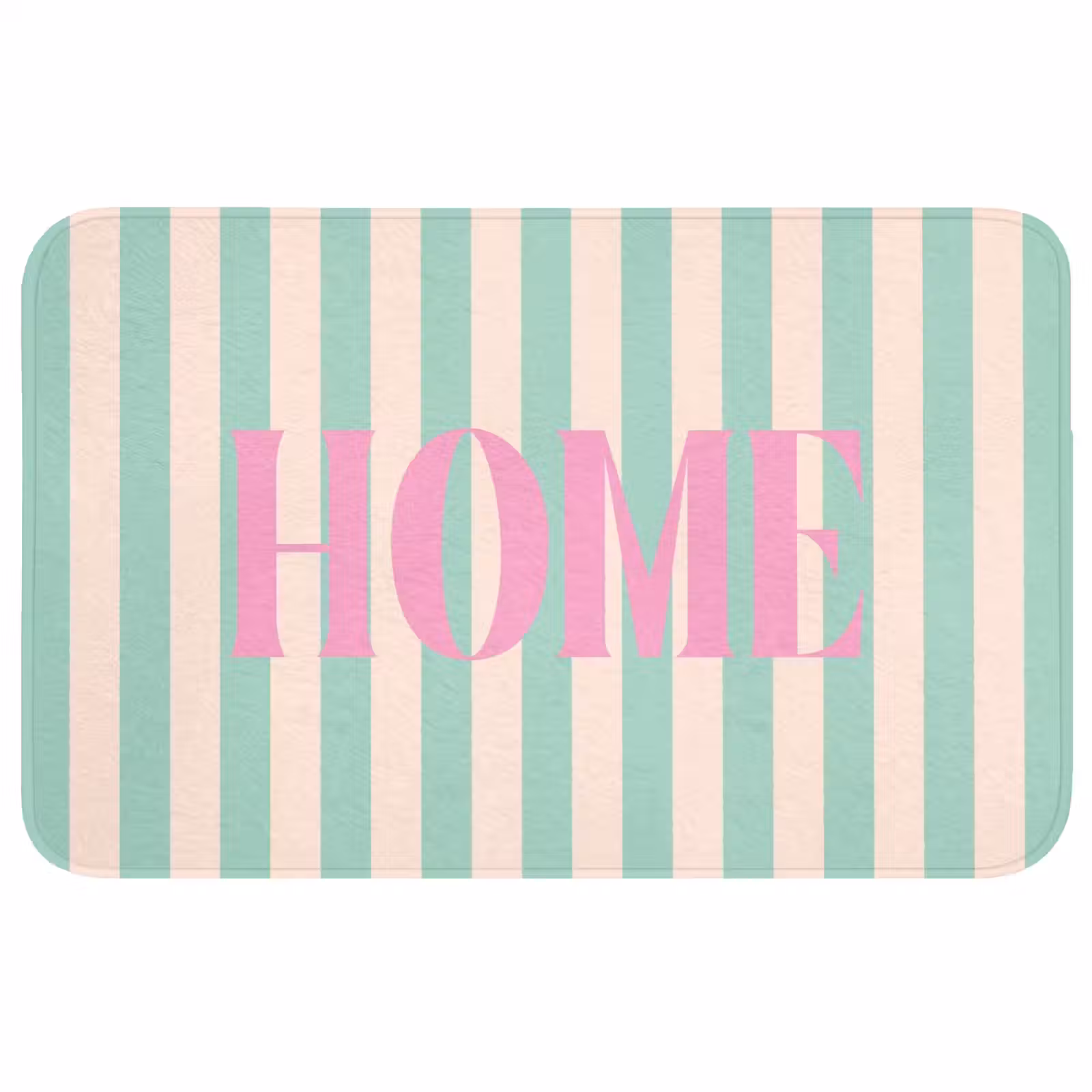 Wc Mat - Roze - Groen - Strepen - Home — 1