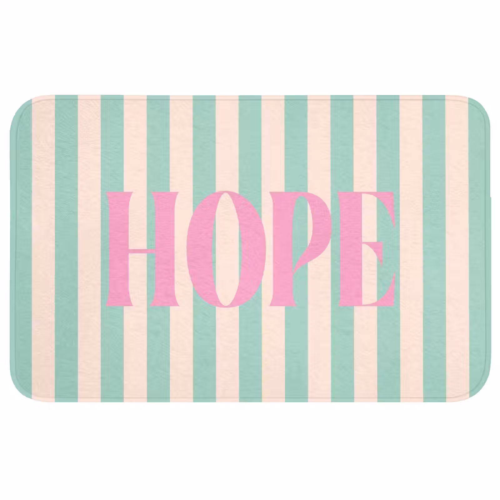 Wc Mat - Roze - Groen - Strepen - Hope — 1