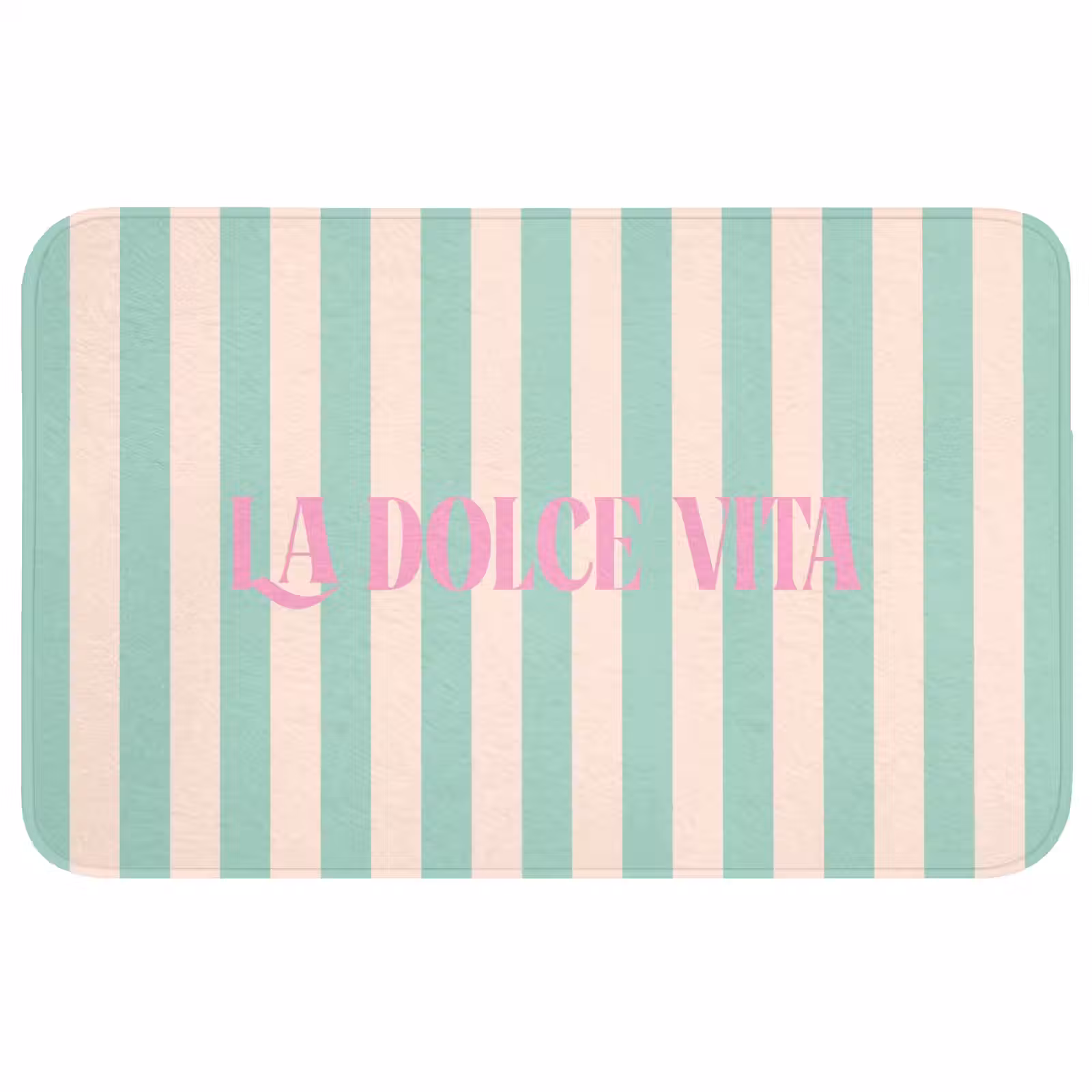 Wc Mat - Roze - Groen - Strepen - La dolce vita — 1