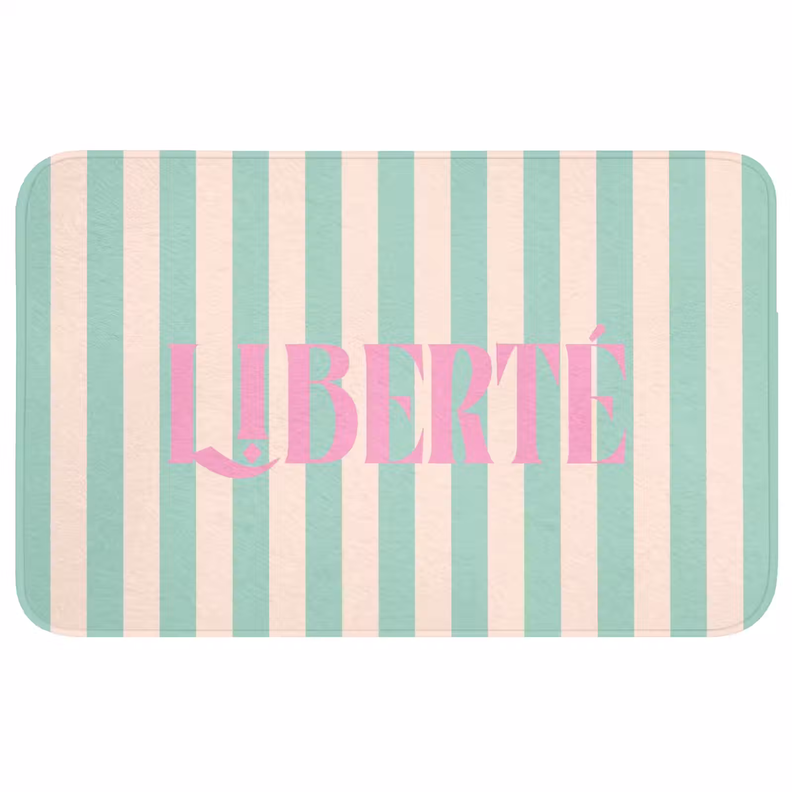 Wc Mat - Roze - Groen - Strepen - Liberté — 1