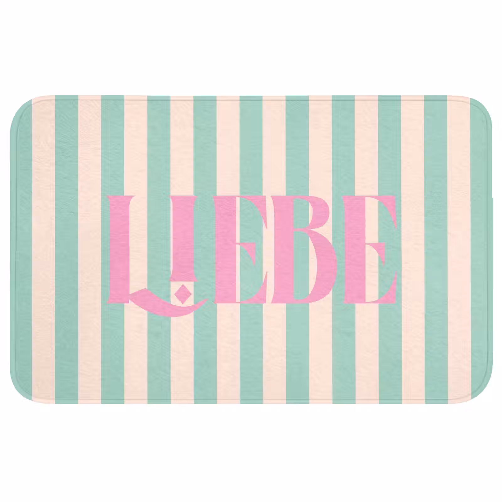 Wc Mat - Roze - Groen - Strepen - Liebe — 1