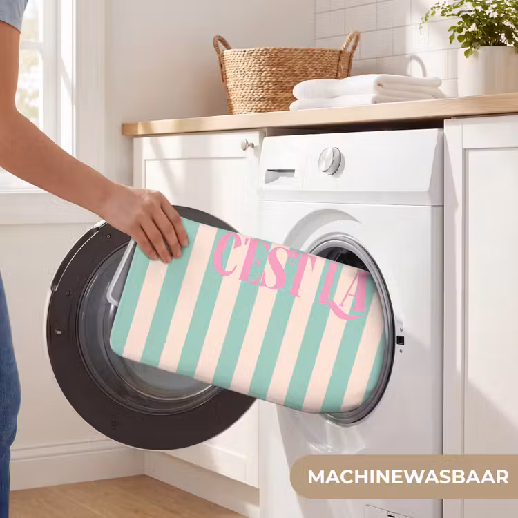 Wc Mat - Roze - Groen - Strepen - C'est la vie — 5
