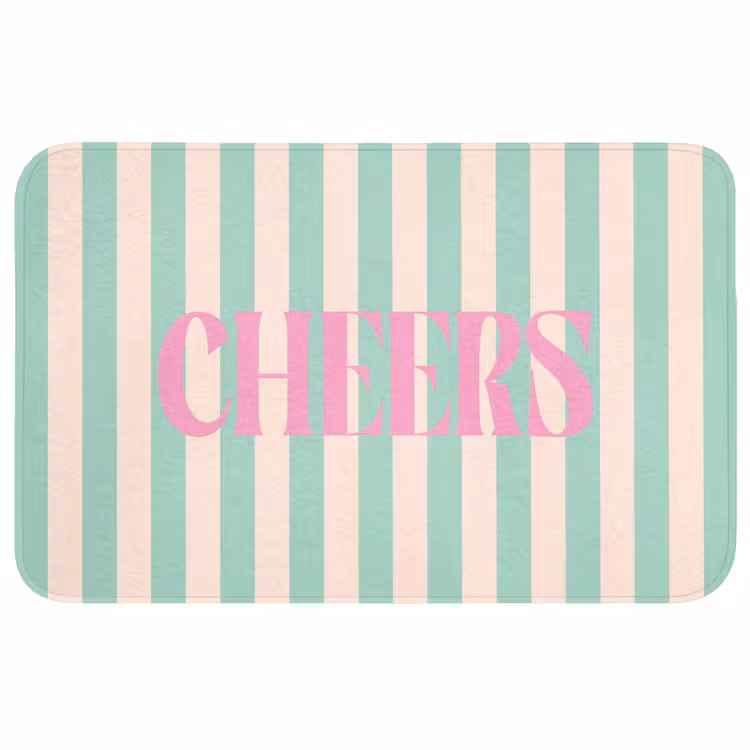 Wc Mat - Roze - Groen - Strepen - Cheers — 1