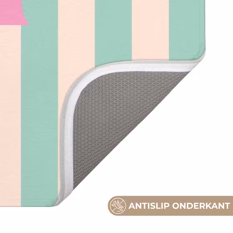 Wc Mat - Roze - Groen - Strepen - Geniet — 3