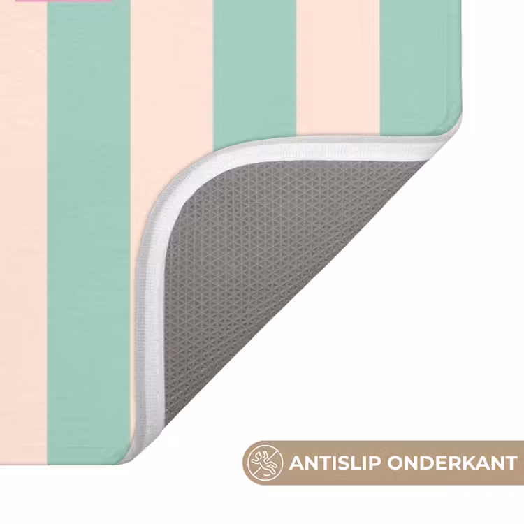 Wc Mat - Roze - Groen - Strepen - Grateful — 3