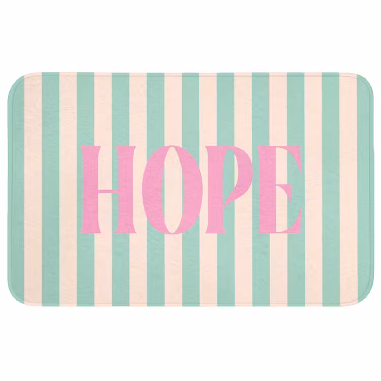 Wc Mat - Roze - Groen - Strepen - Hope — 1