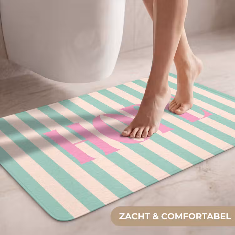 Wc Mat - Roze - Groen - Strepen - Hope — 7