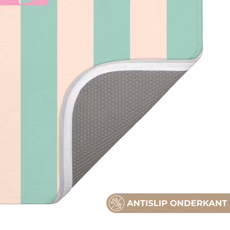 Wc Mat - Roze - Groen - Strepen - Je t'aime — 3