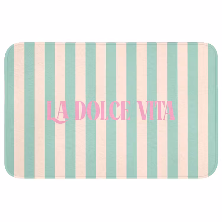 Wc Mat - Roze - Groen - Strepen - La dolce vita — 1