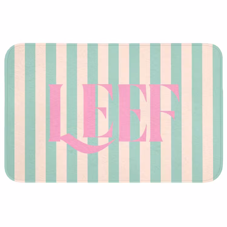 Wc Mat - Roze - Groen - Strepen - Leef — 1