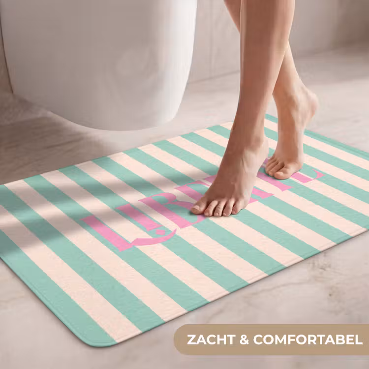 Wc Mat - Roze - Groen - Strepen - Liberté — 7