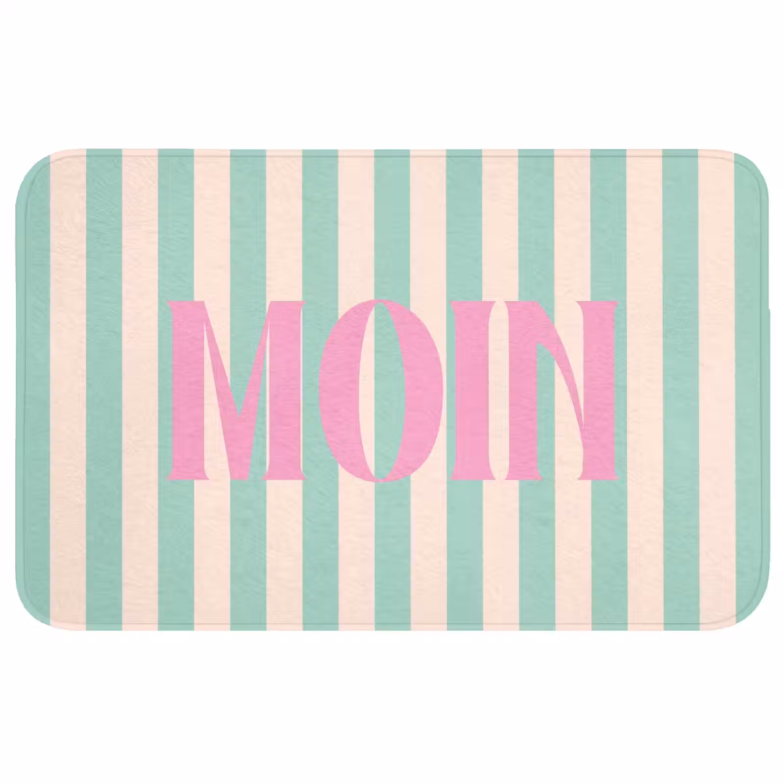 Wc Mat - Roze - Groen - Strepen - Moin — 1