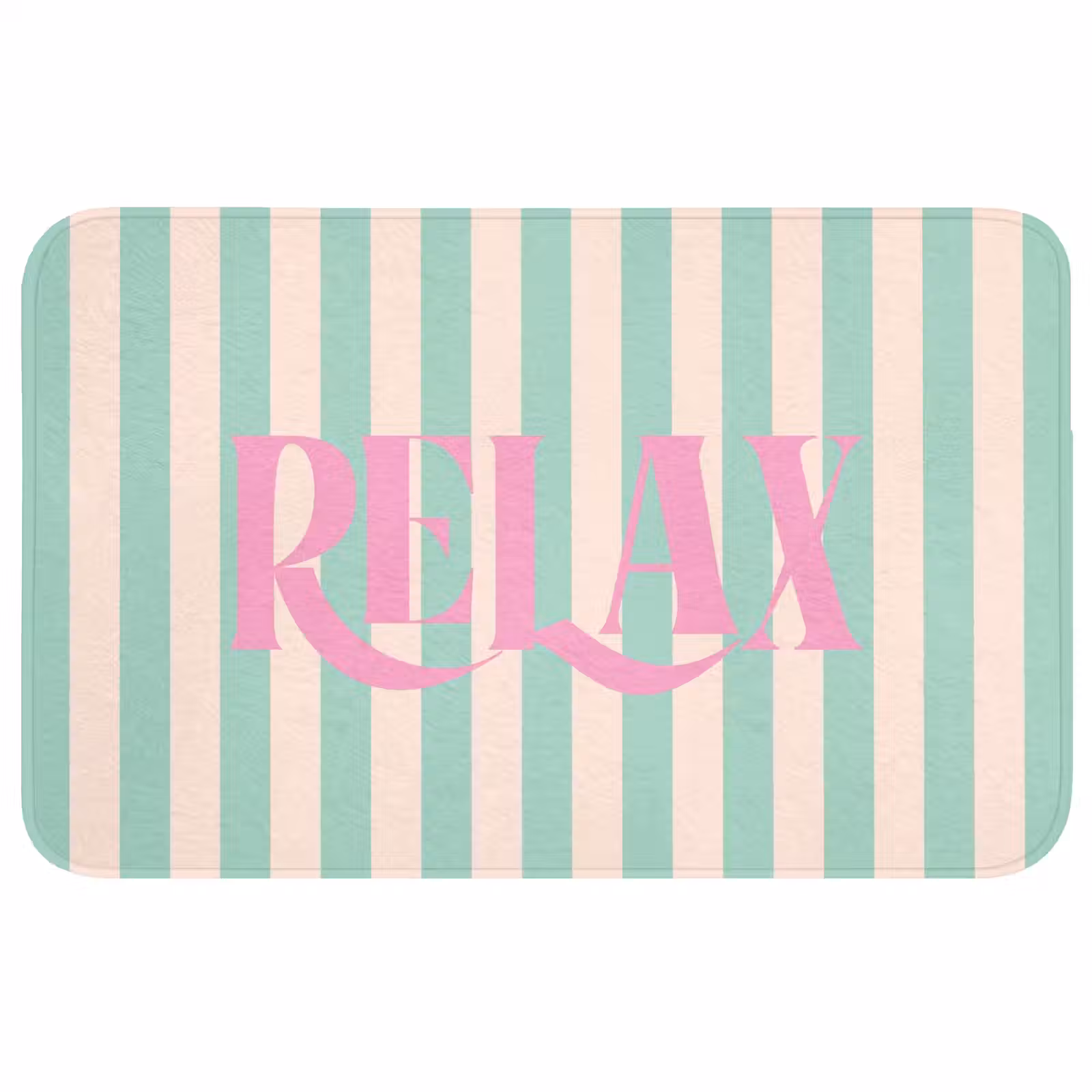 Wc Mat - Roze - Groen - Strepen - Relax — 1