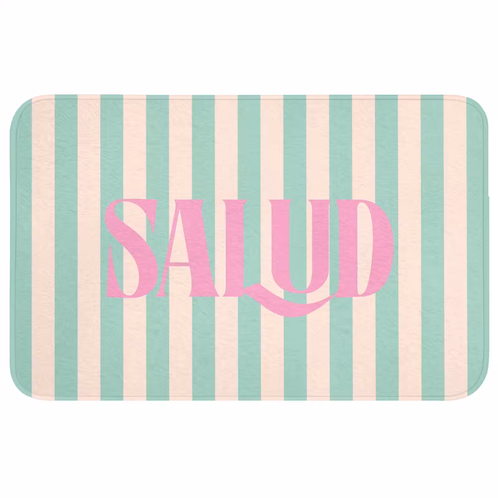 Wc Mat - Roze - Groen - Strepen - Salud — 1