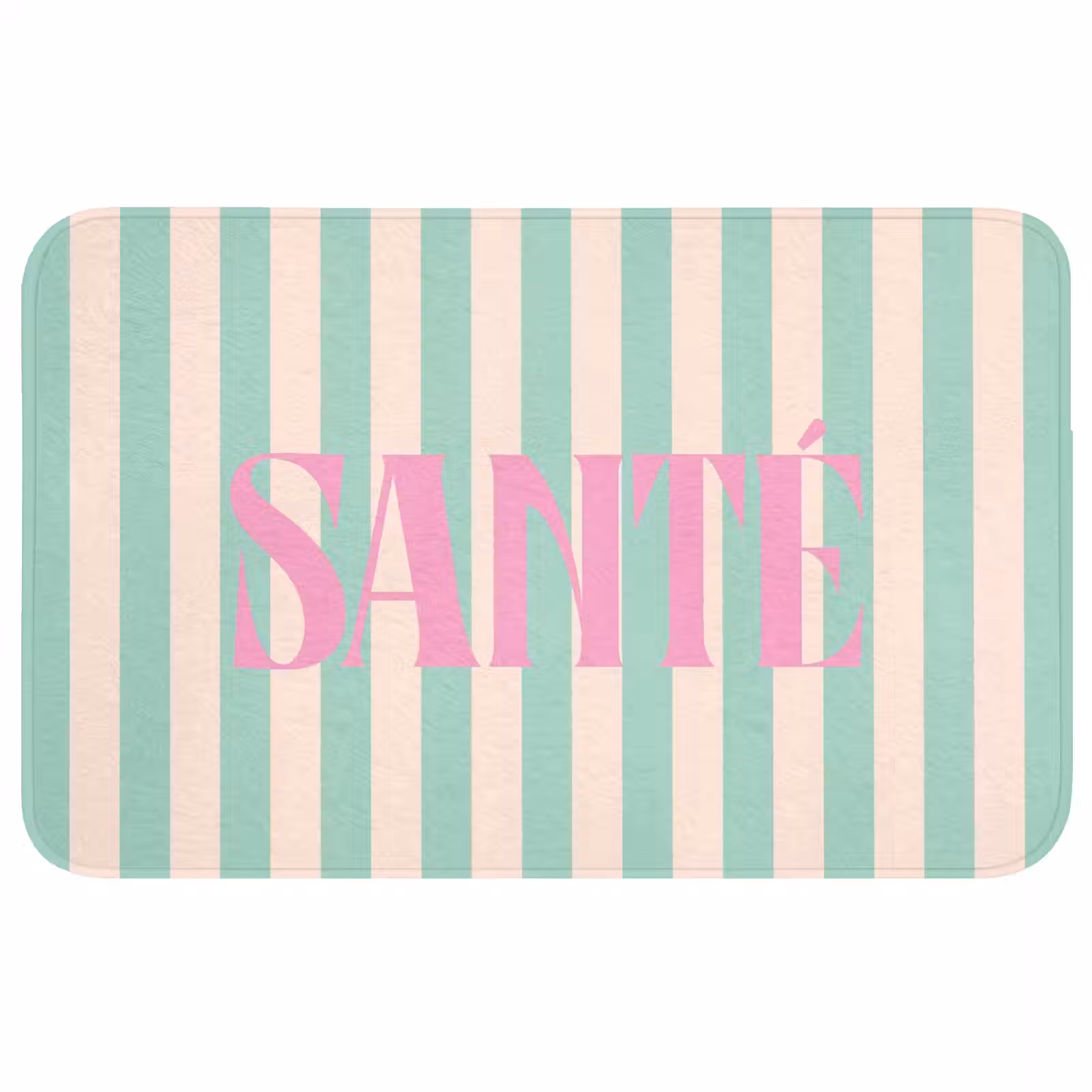 Wc Mat - Roze - Groen - Strepen - Santé — 1