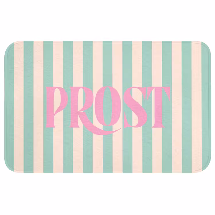 Wc Mat - Roze - Groen - Strepen - Prost — 1