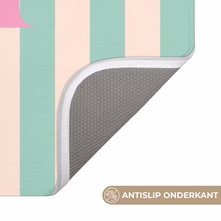 Wc Mat - Roze - Groen - Strepen - Prost — 3