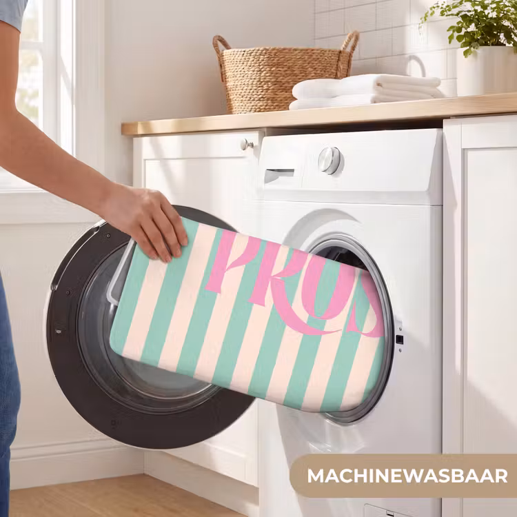 Wc Mat - Roze - Groen - Strepen - Prost — 5