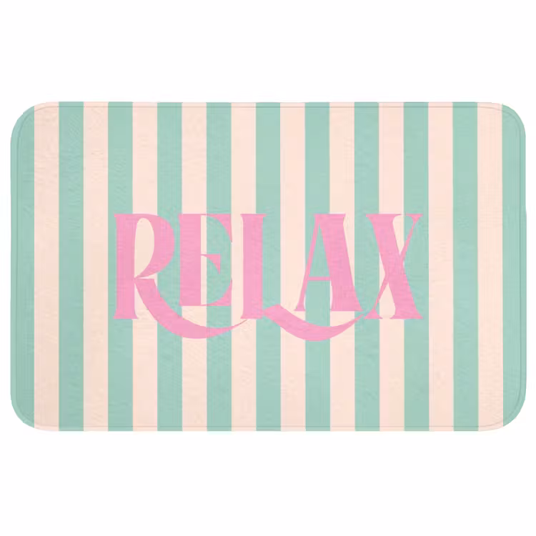 Wc Mat - Roze - Groen - Strepen - Relax — 1
