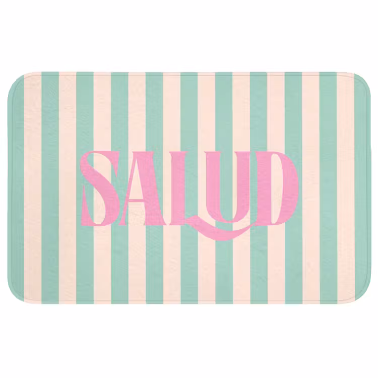 Wc Mat - Roze - Groen - Strepen - Salud — 1