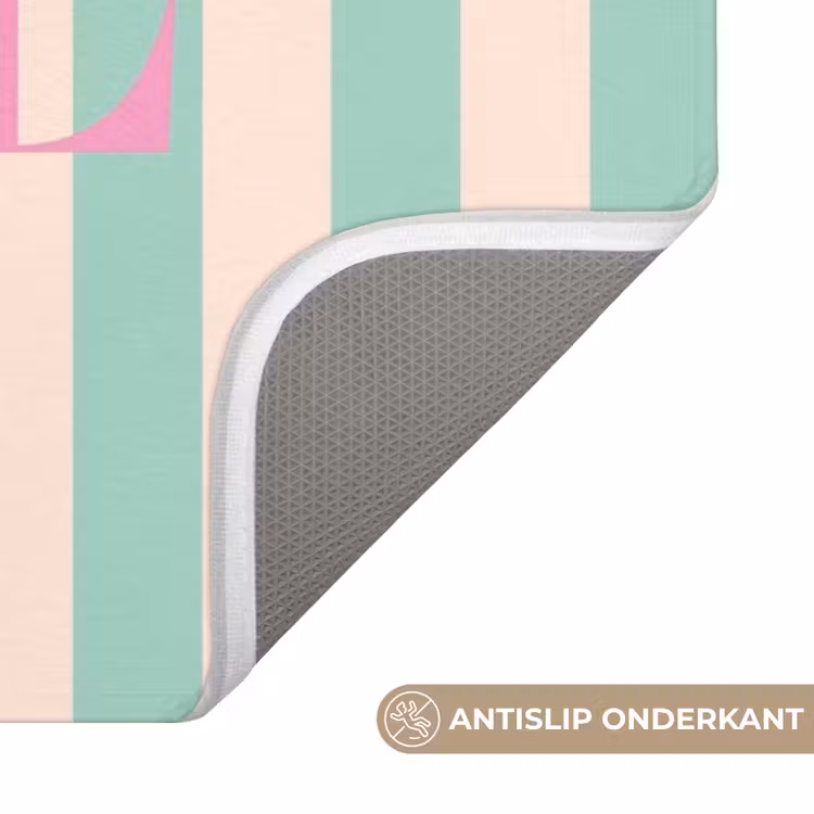 Wc Mat - Roze - Groen - Strepen - Santé — 3