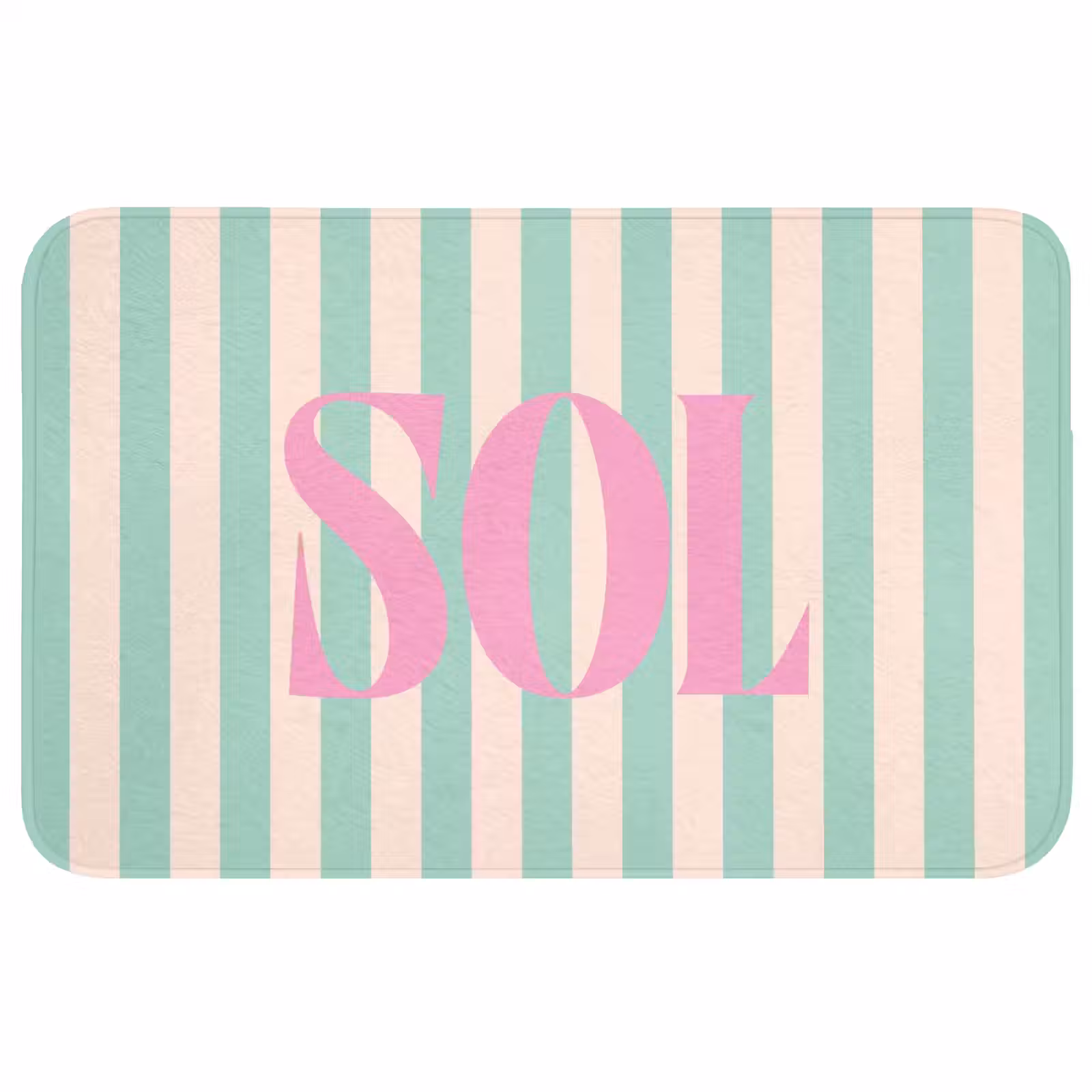 Wc Mat - Roze - Groen - Strepen - Sol — 1