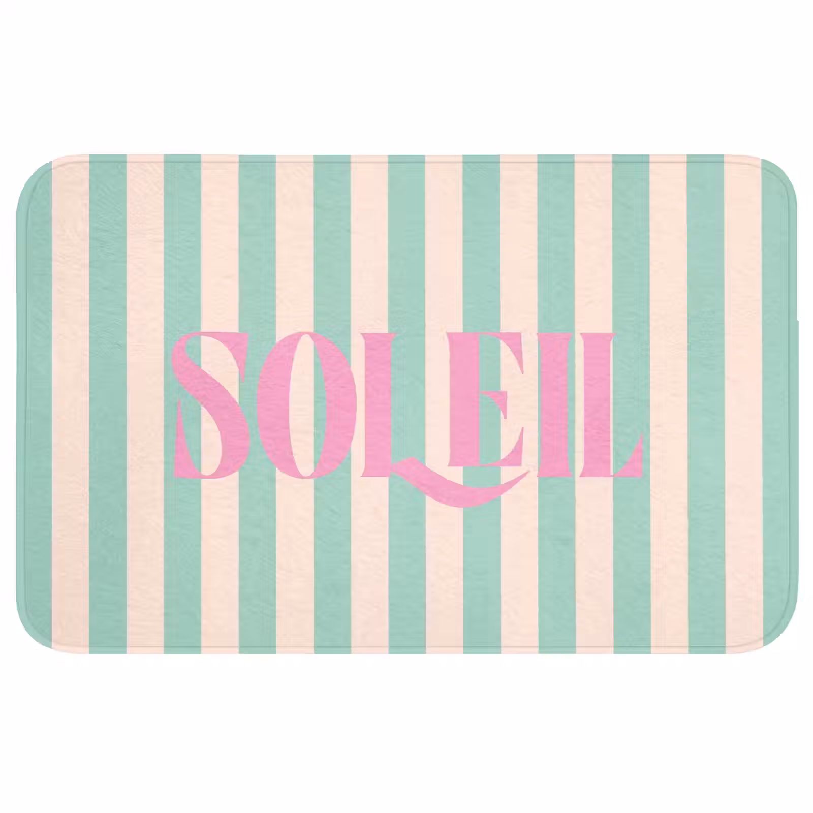 Wc Mat - Roze - Groen - Strepen - Soleil — 1