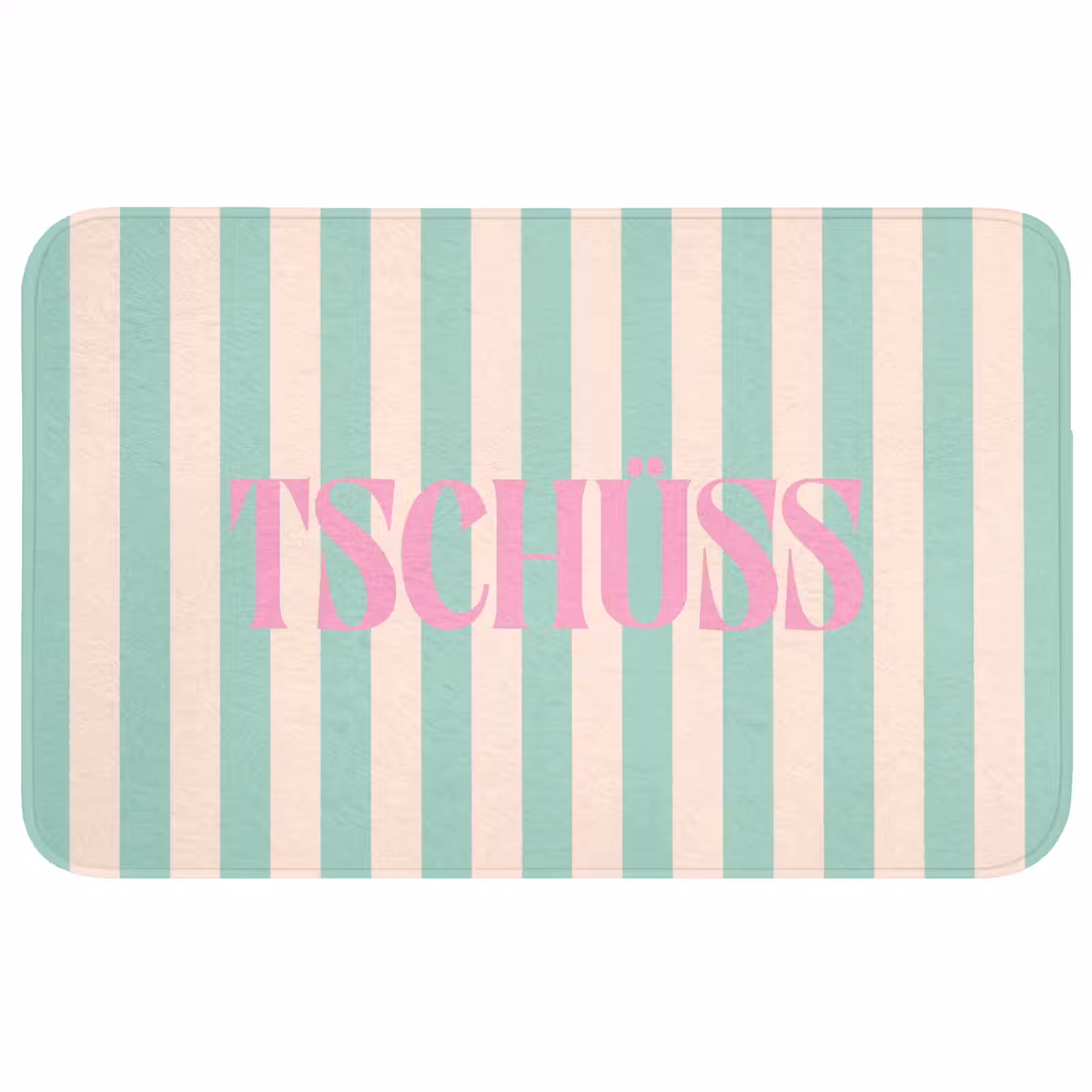 Wc Mat - Roze - Groen - Strepen - Tschüss — 1