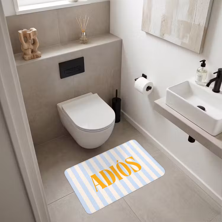 Wc Mat - Oranje - Blauw - Strepen - Adiós — 6