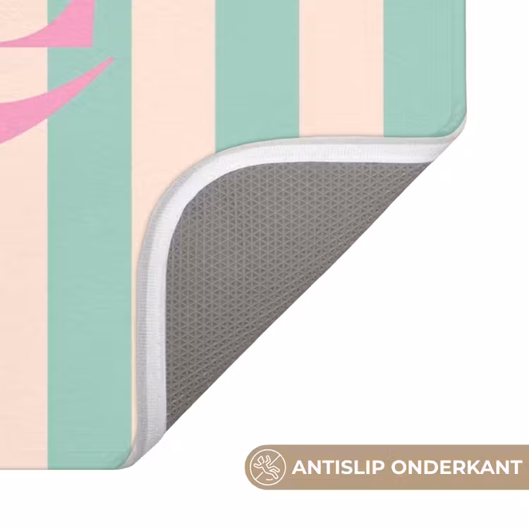 Wc Mat - Roze - Groen - Strepen - Smile — 3