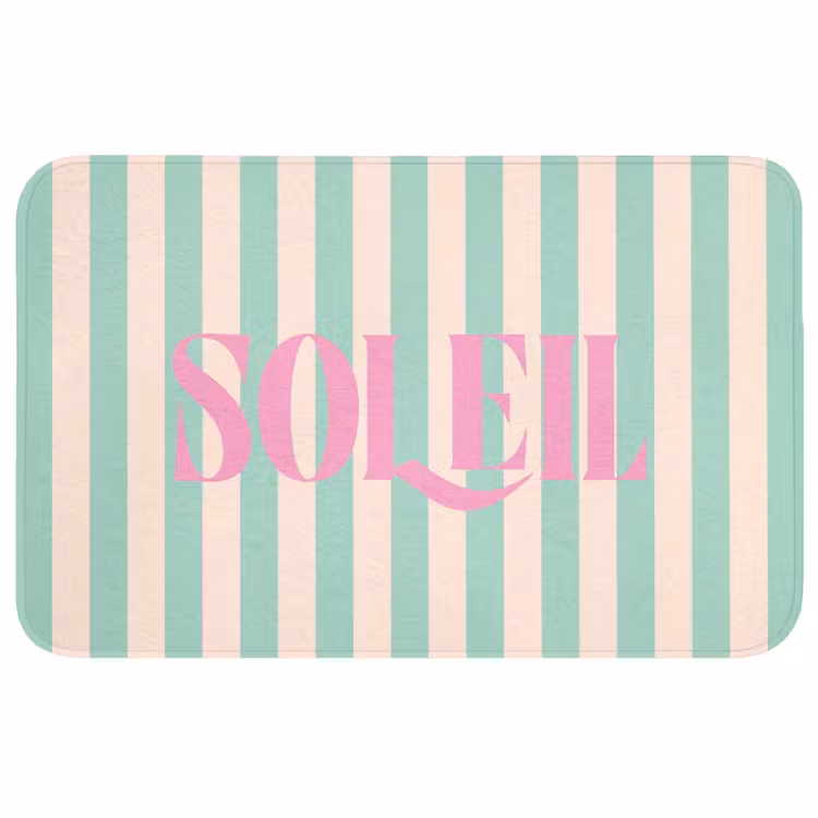 Wc Mat - Roze - Groen - Strepen - Soleil — 1