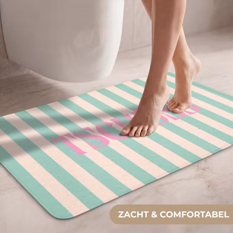 Wc Mat - Roze - Groen - Strepen - Tschüss — 7