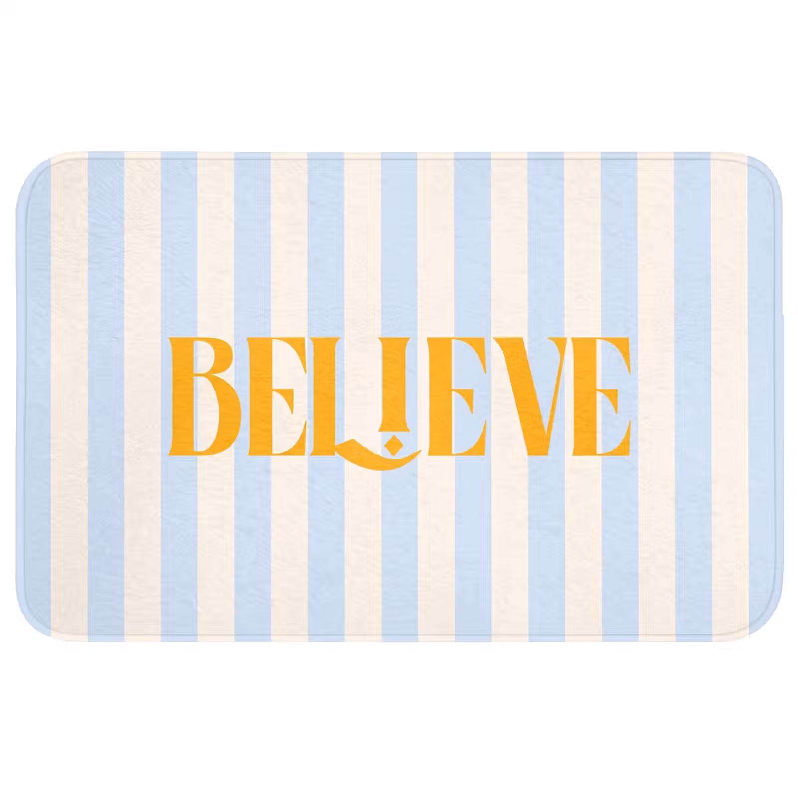 Wc Mat - Oranje - Blauw - Strepen - Believe — 1