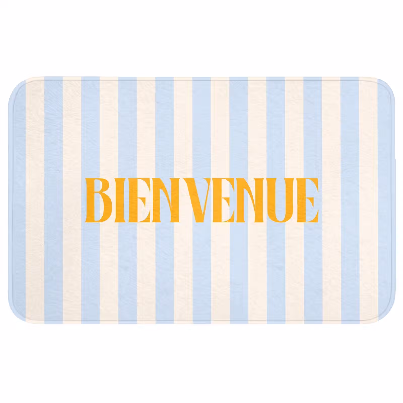 Wc Mat - Oranje - Blauw - Strepen - Bienvenue — 1