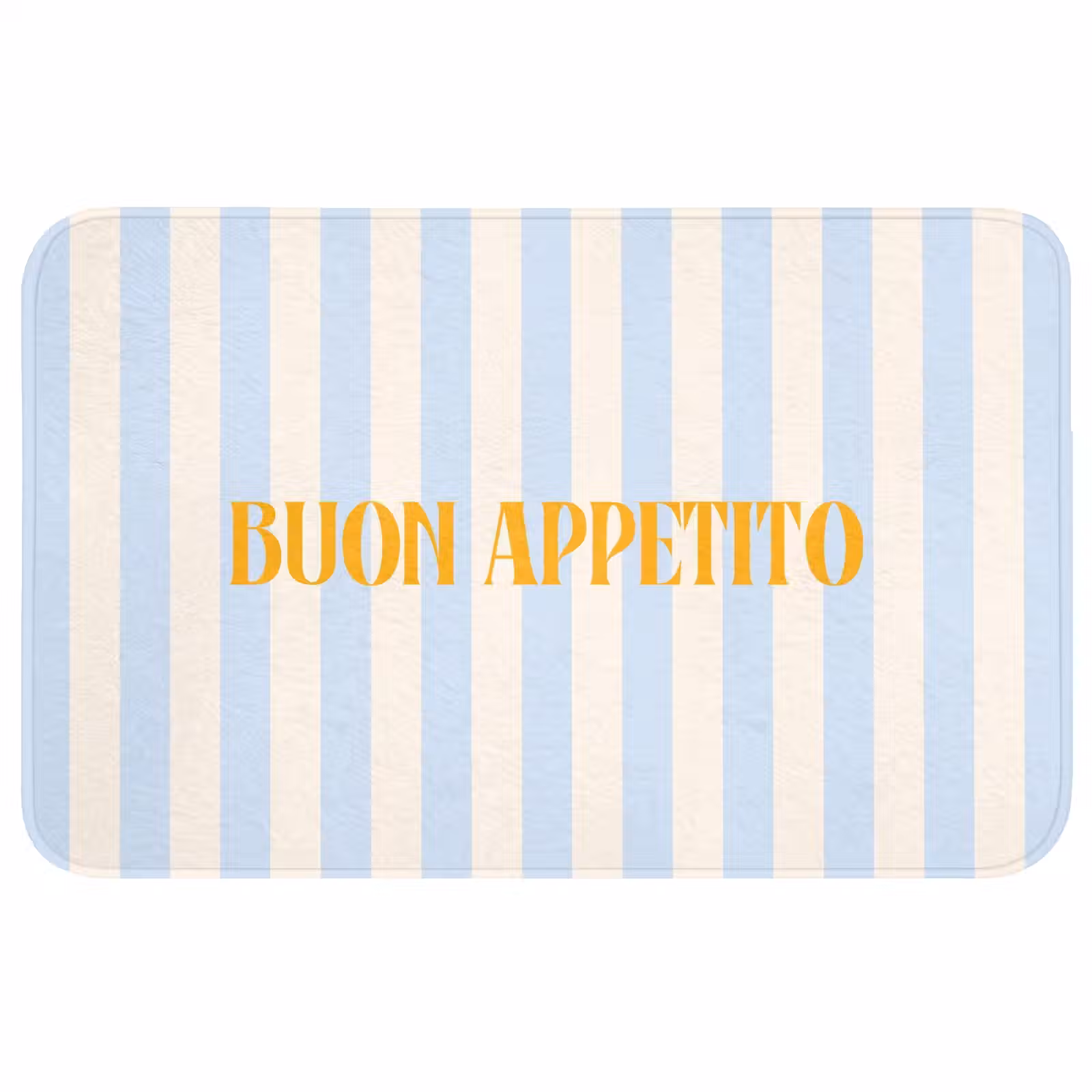 Wc Mat - Oranje - Blauw - Strepen - Buon appetito — 1