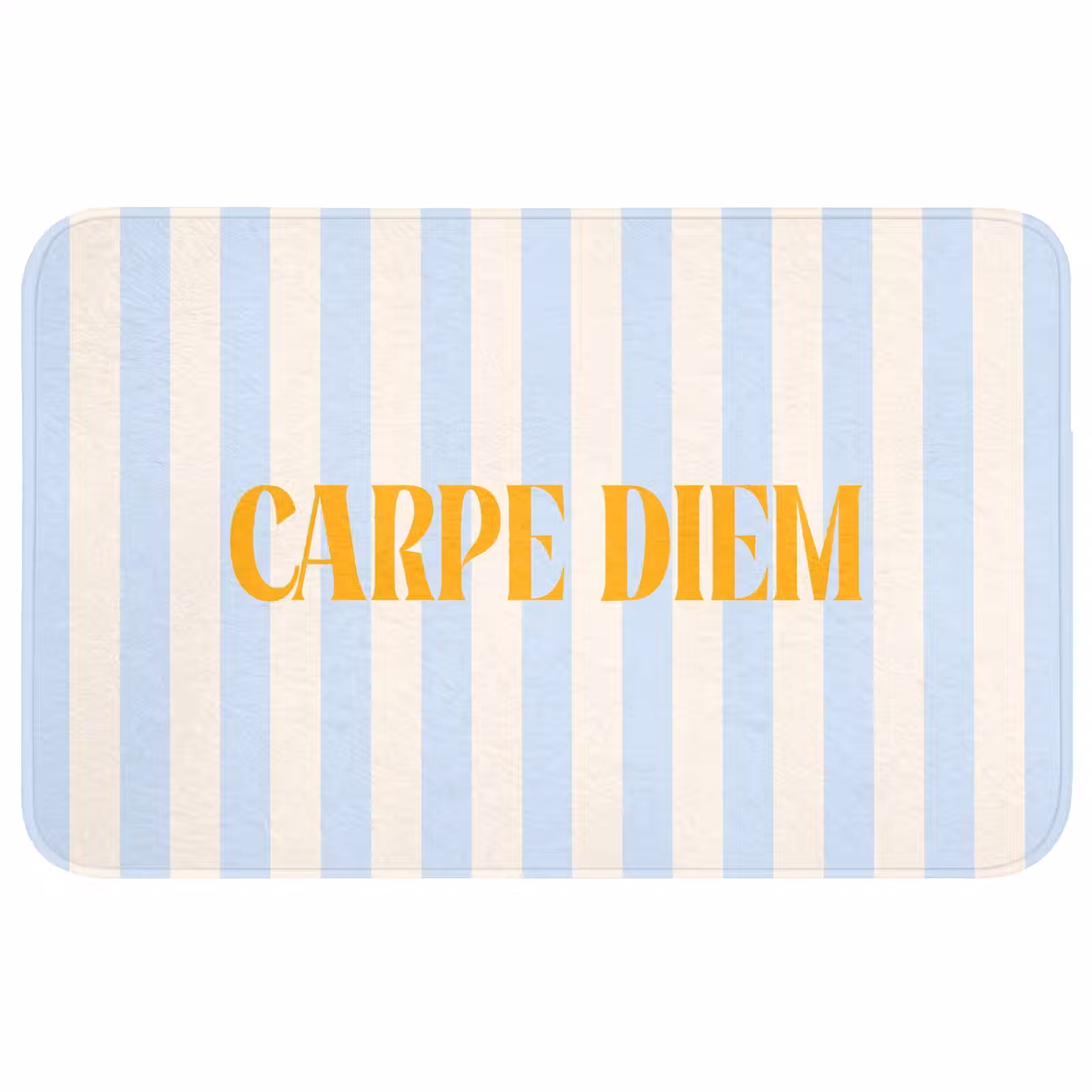 Wc Mat - Oranje - Blauw - Strepen - Carpe diem — 1