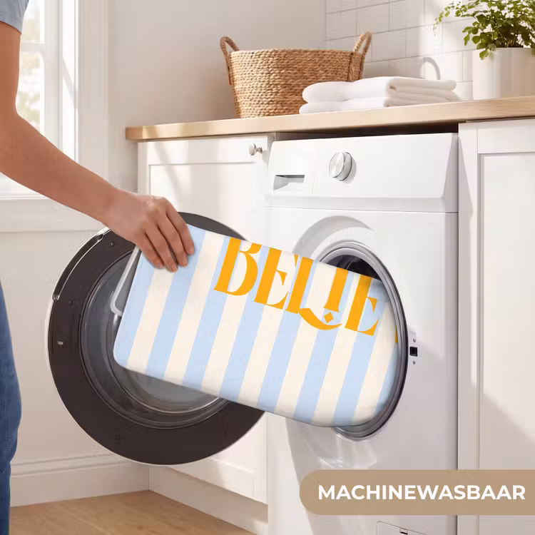 Wc Mat - Oranje - Blauw - Strepen - Believe — 5