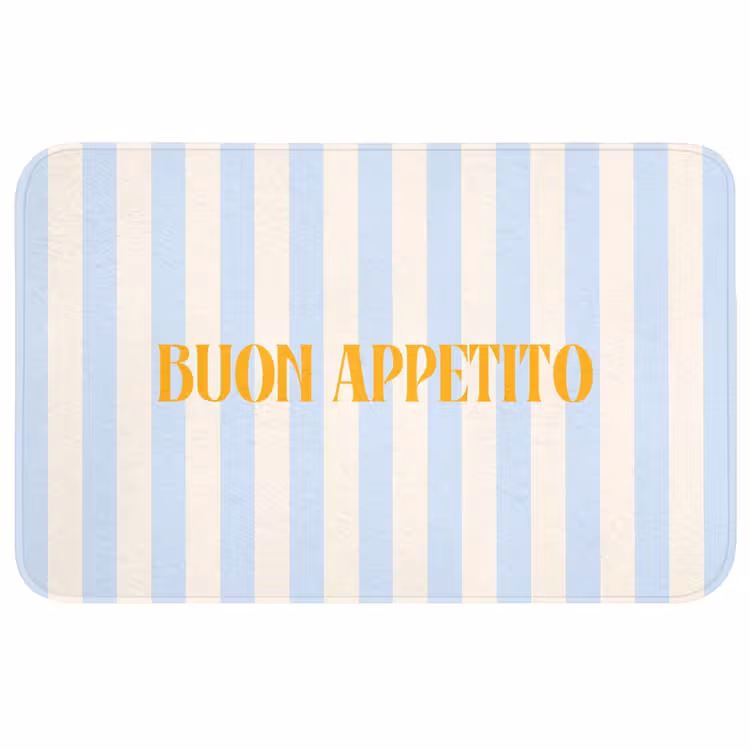 Wc Mat - Oranje - Blauw - Strepen - Buon appetito — 1