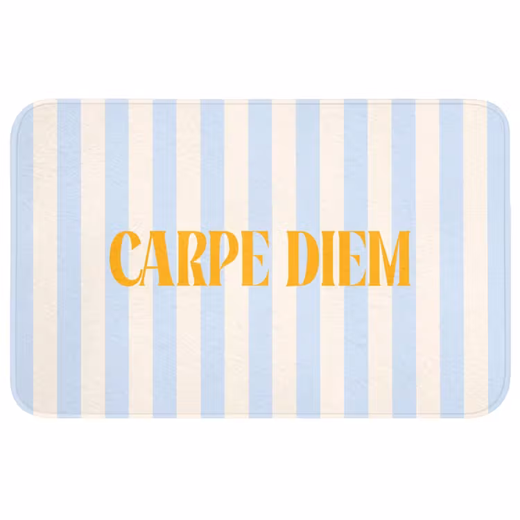 Wc Mat - Oranje - Blauw - Strepen - Carpe diem — 1