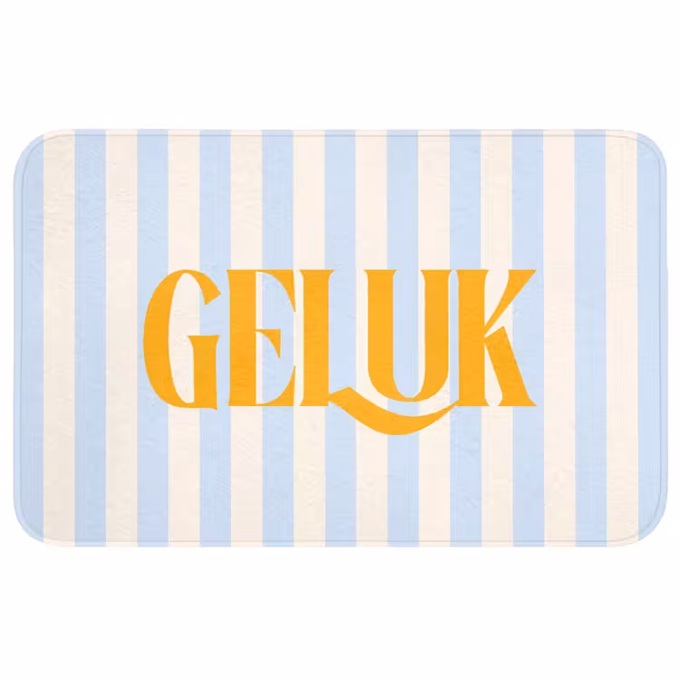 Wc Mat - Oranje - Blauw - Strepen - Geluk — 1