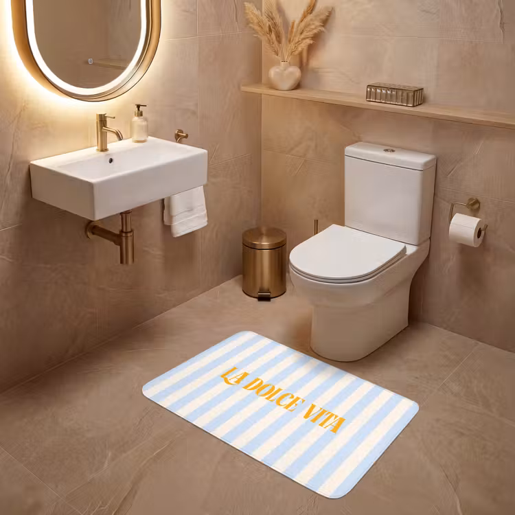 Wc Mat - Oranje - Blauw - Strepen - La dolce vita — 4