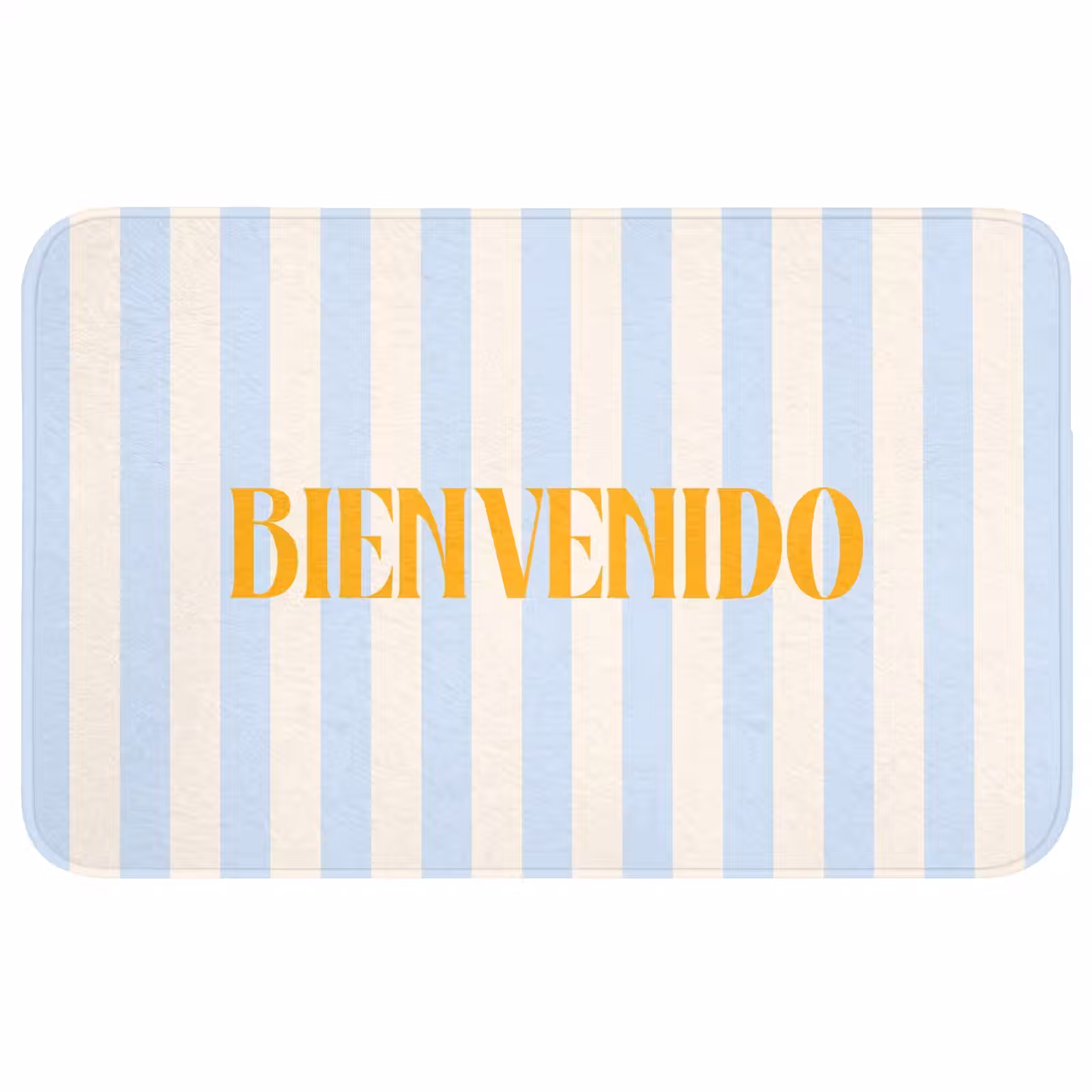 Wc Mat - Oranje - Blauw - Strepen - Bienvenido — 1