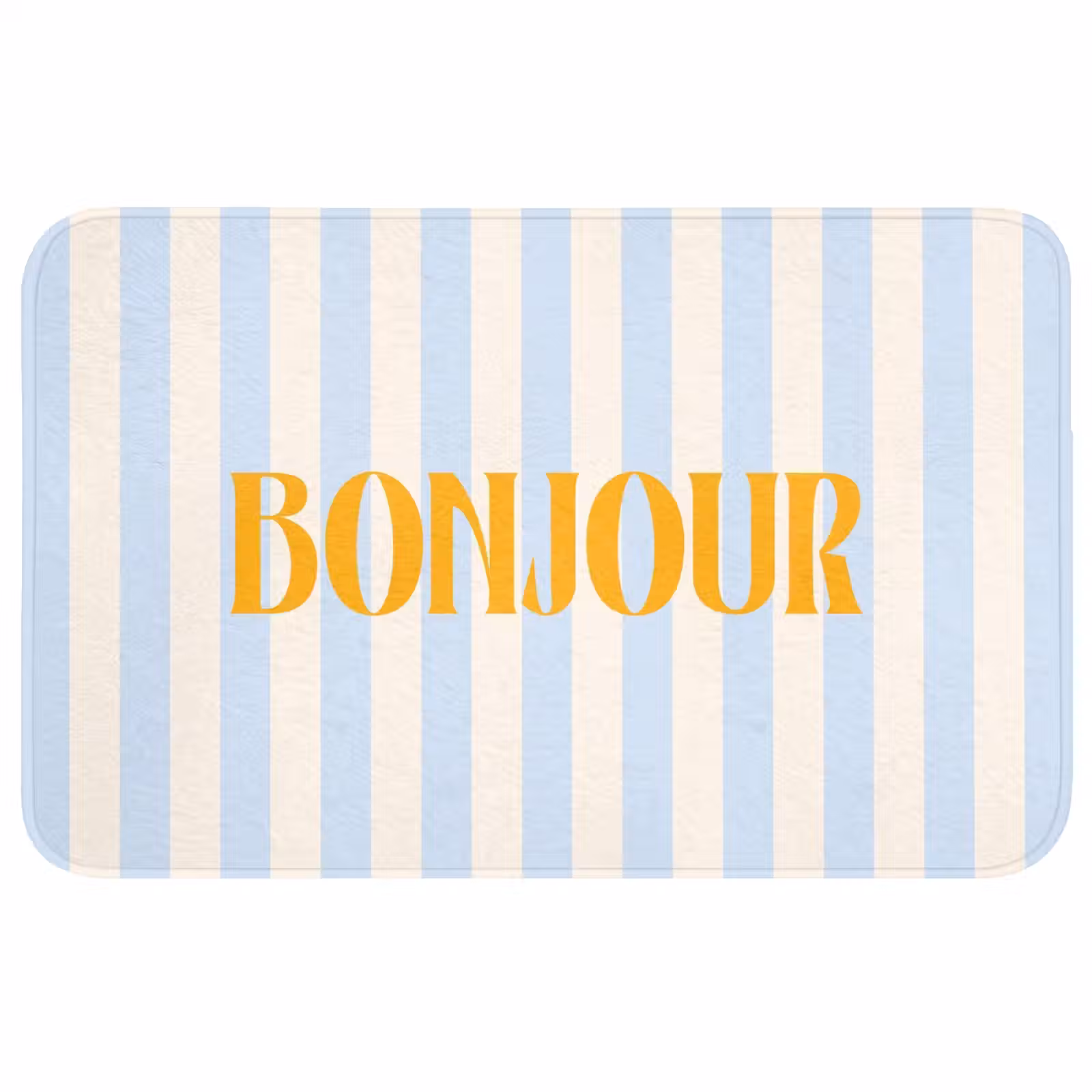 Wc Mat - Oranje - Blauw - Strepen - Bonjour — 1