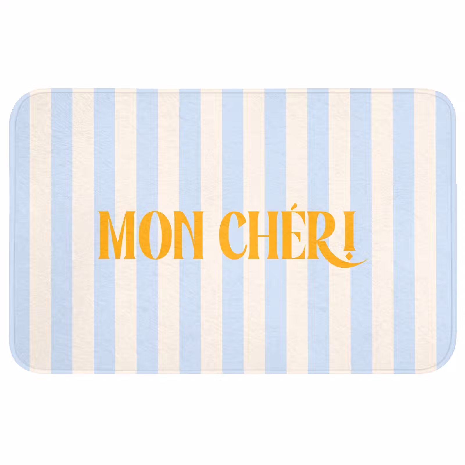Wc Mat - Oranje - Blauw - Strepen - Mon chéri — 1