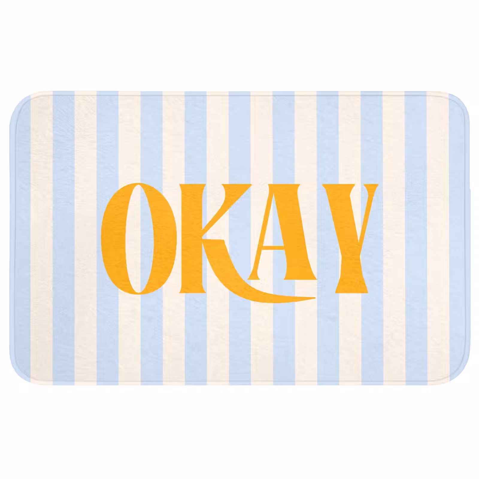Wc Mat - Oranje - Blauw - Strepen - Okay — 1