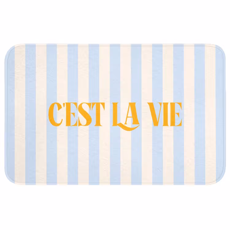 Wc Mat - Alt: Oranje - Blauw - Strepen - C'est la vie — 1